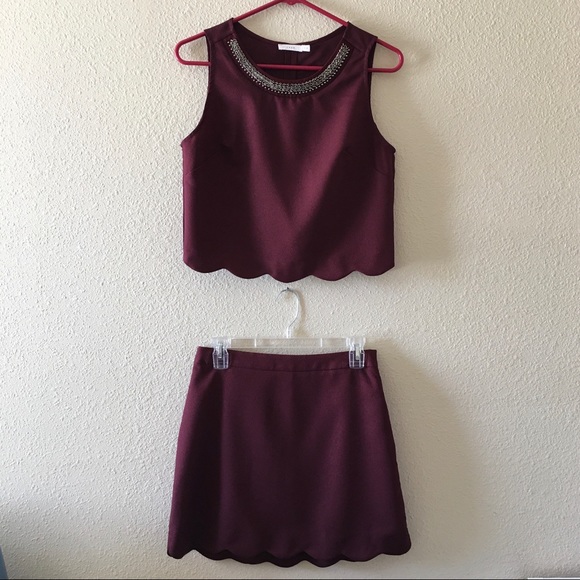 Lush Dresses & Skirts - LUSH Scallop Trimmed Top & Skirt Set. Sz Medium